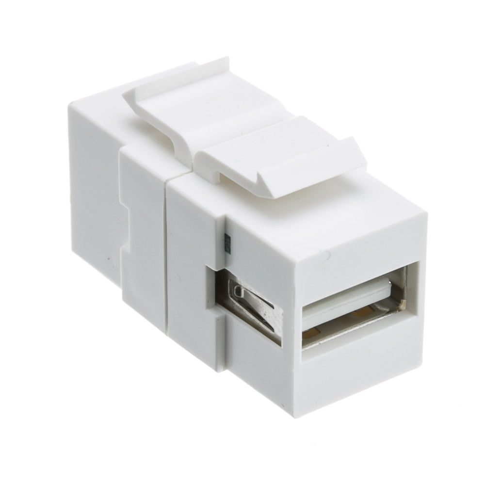 ACCL Keystone Insert, White, USB 2.0 Type A Female To Type B Female Adapter