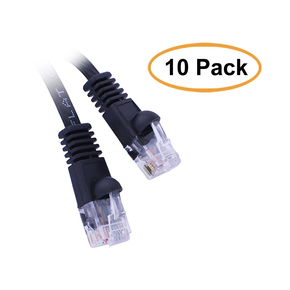 ACCL 15 Feet Cat6 Flat RJ45 Ethernet Cable, 32 AWG Black