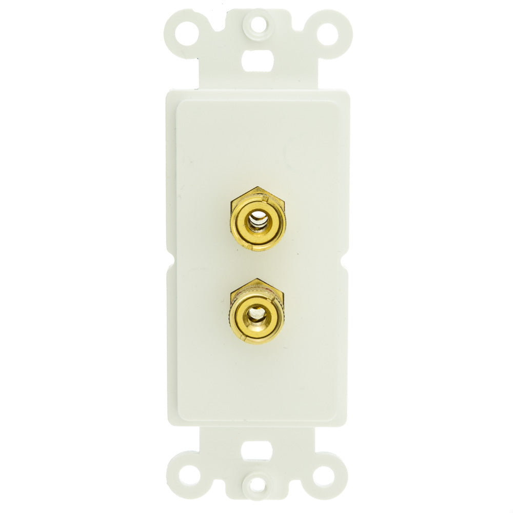 ACCL Decora 2 Banana Plug Binding Posts Wall Plate Insert, White