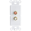 ACCL Decora RCA Stereo Couplers (Red/White), 2 RCA Female Wall Plate Insert, White