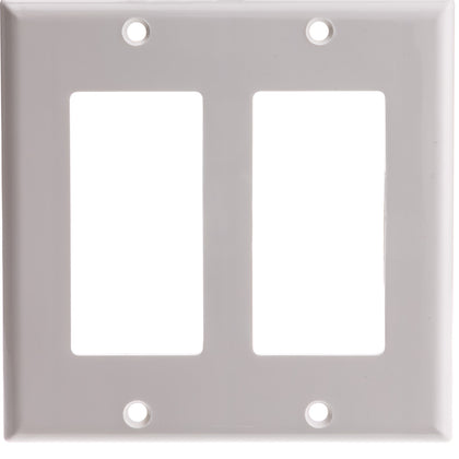 ACCL Decora 2 Hole, Dual Gang Wall Plate, White