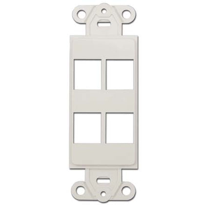 ACCL Decora Wall Plate Insert, White, 4 Hole for Keystone Jack