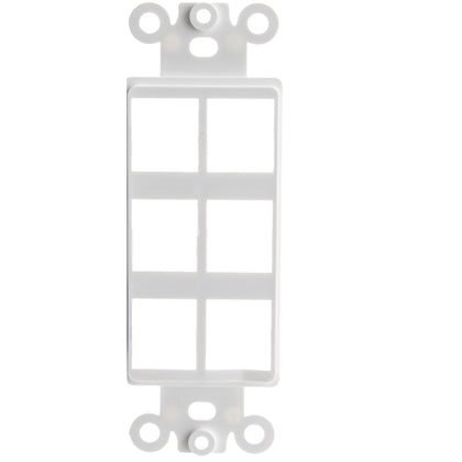 ACCL Decora Wall Plate Insert, White, 6 Hole for Keystone Jack