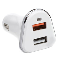 ACCL 2 Port USB Car Charger, 2 x USB A, 5V 3A, Cigarette Lighter Plug, features Quick Charge v3.0