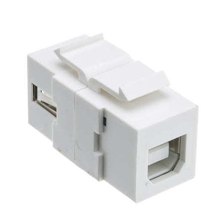 ACCL Keystone Insert, White, USB 2.0 Type A Female To Type B Female Adapter