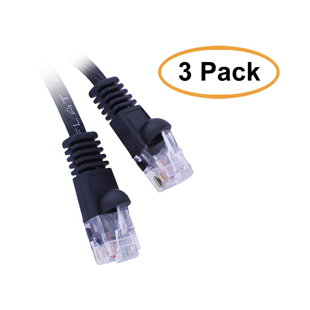 ACCL 15 Feet Cat6 Flat RJ45 Ethernet Cable, 32 AWG Black