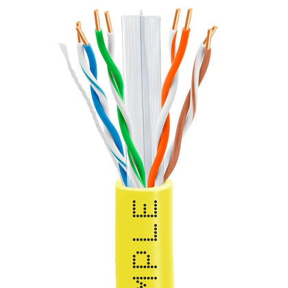 Cmple 1000ft Cat6 Lan Ethernet Cable Yellow | Unshielded | CMR Riser 23AWG UTP