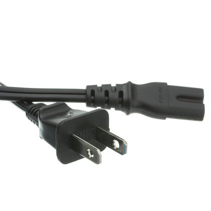 ACCL 6ft NEMA 1-15P (2-Prong) to C7 Power Cable, Non-Polarized for Notebook/Laptop, Black