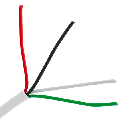 ACCL Plenum Security Cable, 18 AWG/4 Conductor, Stranded, CMP, Pullbox, White, 1000ft