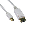 ACCL 6ft Mini DisplayPort Male to DisplayPort Male 1.2 Video Cable, White