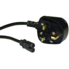 ACCL 6ft Non-Polarized England/UK Notebook Power Cord, BS 1363 to C7, VDE Approved, Black