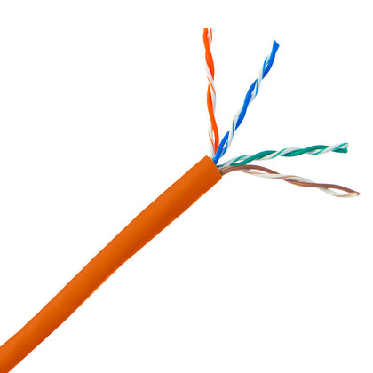 ACCL 1000ft Cat5e UTP Ethernet Cable, Stranded, Pullbox, Orange