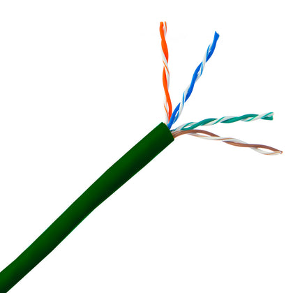 ACCL 1000ft Cat5e UTP Ethernet Cable, Solid, Pullbox, Green