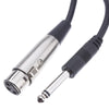 ACCL 15ft High Quality XLR Female to 1/4in Mono Male Audio Cable, Black