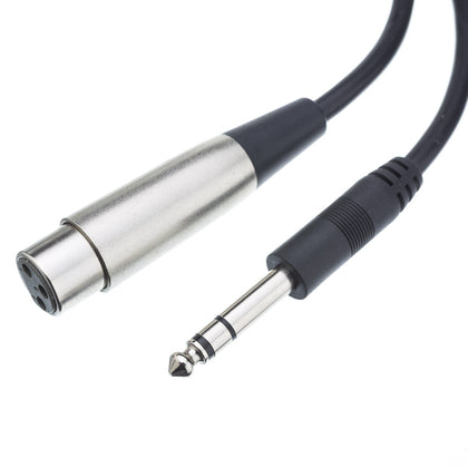 ACCL 50ft High Quality XLR Female to 1/4in Stereo Male Audio Cable, Black