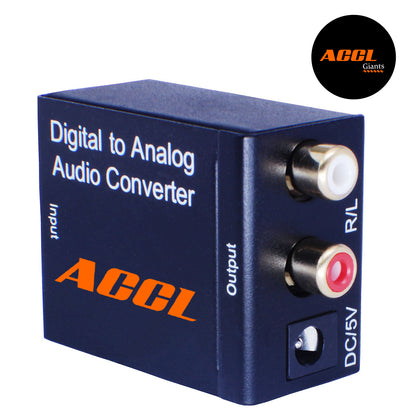 ACCL Digital Optical Coax to Analog R/L audio converter,  Black