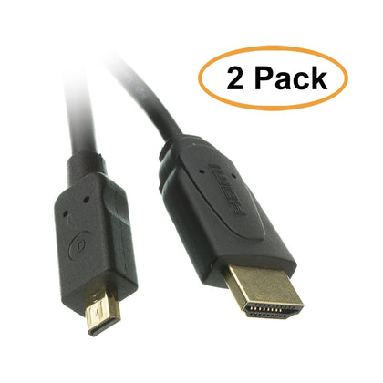 ACCL 10ft HDMI Male to Micro HDMI Male (Type D), High Speed with Ethernet, Supports Audio Return & 3D