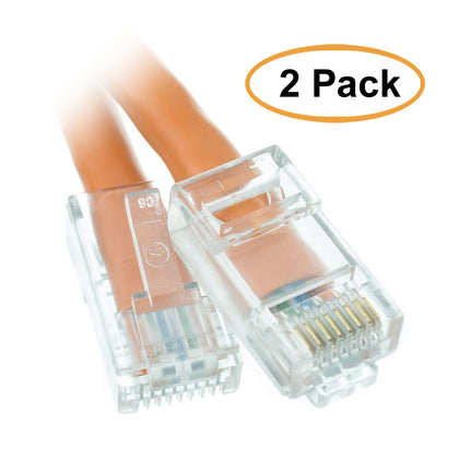 ACCL 10ft Cat6 RJ45 Bootless Ethernet Patch Cable, Orange
