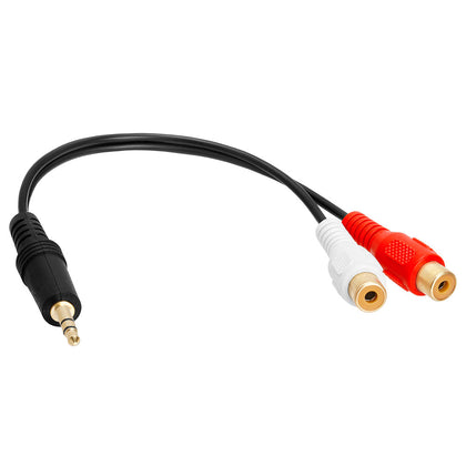 ACCL 3.5mm Mini Plug to 2 RCA Female Audio Stereo Adapter - 6 inch