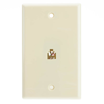 ACCL 2 Line Telephone Wall Plate, RJ11, 4 Conductor, Beige/Ivory