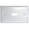 ACCL Wall Plate 1 Port fits DB9 or HD15 (VGA), Painted Stainless Steel, White