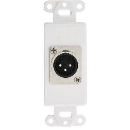ACCL Decora XLR Male to Solder Type Wall Plate Insert, White
