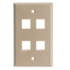 ACCL Keystone 4 Port, Single Gang Wall Plate, Beige