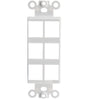 ACCL Decora Wall Plate Insert, White, 6 Hole for Keystone Jack