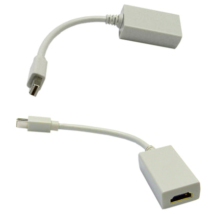 ACCL 6in Mini DisplayPort (MiniDP/mDP) Male to HDMI Female Passive Adapter Cable, White