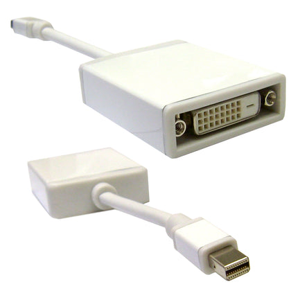 ACCL 6in Mini DisplayPort (MiniDP/mDP) Male to DVI Female Adapter Cable, White