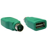 ACCL USB to PS/2 Keyboard/Mouse Adapter USB Type A Female to PS/2 (MiniDin6) Male, Green