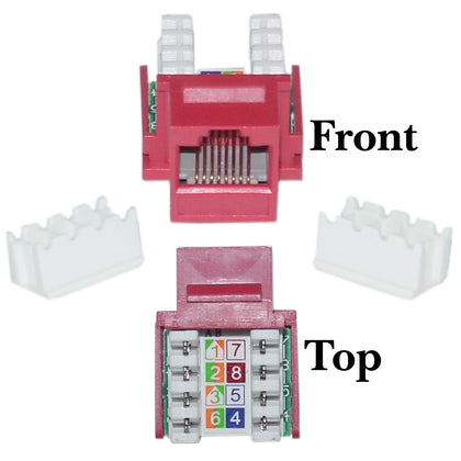 ACCL RJ45 Female to 110 Punch Down Cat5e Keystone Jack, Red