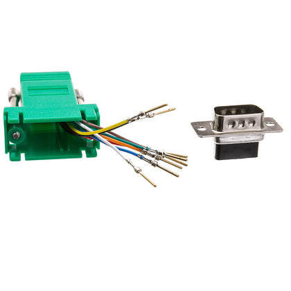 ACCL DB9 Male to RJ45 Jack Modular Adapter, Green