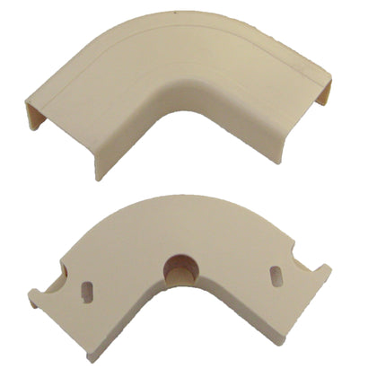ACCL 1.25in Surface Mount Cable Raceway Flat 90 Degree Elbow, Ivory