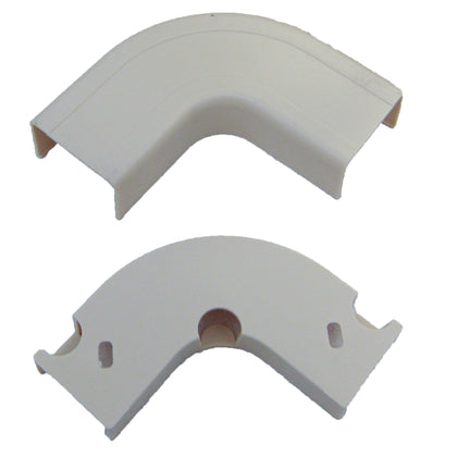 ACCL 1.25in Surface Mount Cable Raceway Flat 90 Degree Elbow, White
