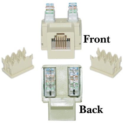 ACCL Phone/Data Jack, RJ11/RJ12 Female to 110 Type Punch Down Keystone Insert, Beige