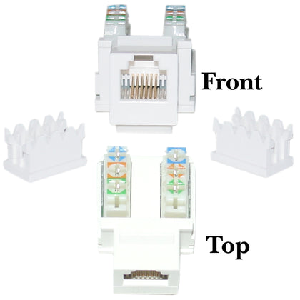 ACCL Phone/Data Jack, RJ11/RJ12 Female to 110 Type Punch Down Keystone Insert, White