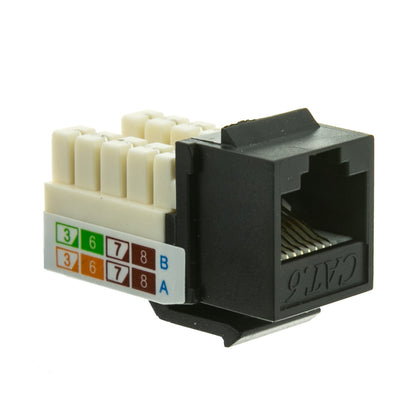 ACCL RJ45 Female to 110 Punch Down Cat6 Keystone Jack, Black