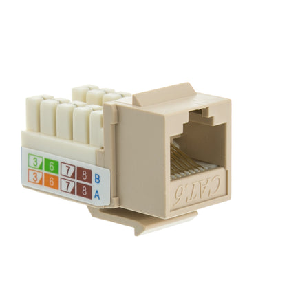 ACCL RJ45 Female to 110 Punch Down Cat6 Keystone Jack, Beige/Ivory