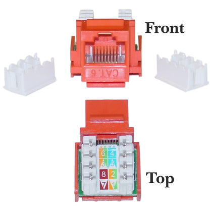 ACCL RJ45 Female to 110 Punch Down Cat6 Keystone Jack, Orange