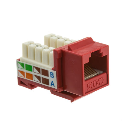 ACCL RJ45 Female to 110 Punch Down Cat6 Keystone Jack, Red
