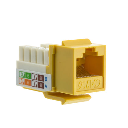 ACCL RJ45 Female to 110 Punch Down Cat6 Keystone Jack, Yellow