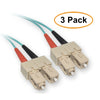 ACCL 16.4ft (5 Meter) SC to SC 10 Gigabit Aqua Fiber Optic Cable, Multimode, Duplex, 50/125