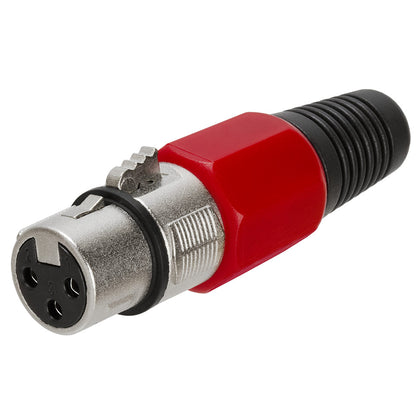 ACCL 3P XLR Female Microphone Connector – Red/Black