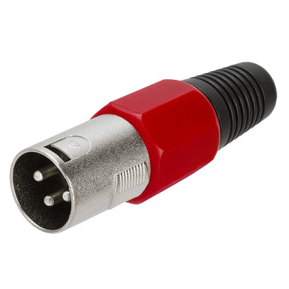 ACCL 3P XLR Male Microphone Connector – Red/Black