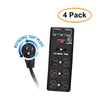 ACCL 15ft Power Cable with 6 Outlet Surge Protector, Flat Rotating Plug, Metal, Commercial Grade, 1X3 MOV, EMI & RFI, Modem Protector, Black