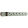 ACCL 4ft Power Cable with 6 Outlet Power Strip, Flat Rotating Plug