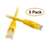 ACCL 5 Feet RJ45 Snagless/Molded Boot Yellow Cat5e Ethernet Lan Cable