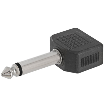 ACCL 6.35mm Mono Plug to 2x3.5mm Mono Jack Adapter