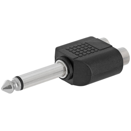 ACCL 6.35mm Mono Plug to 2xRCA Jack Adapter - Straight